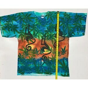 Vintage Deep Sea T's Monkey Graphic All Over Print T-Shirt XXL Single Stitch USA